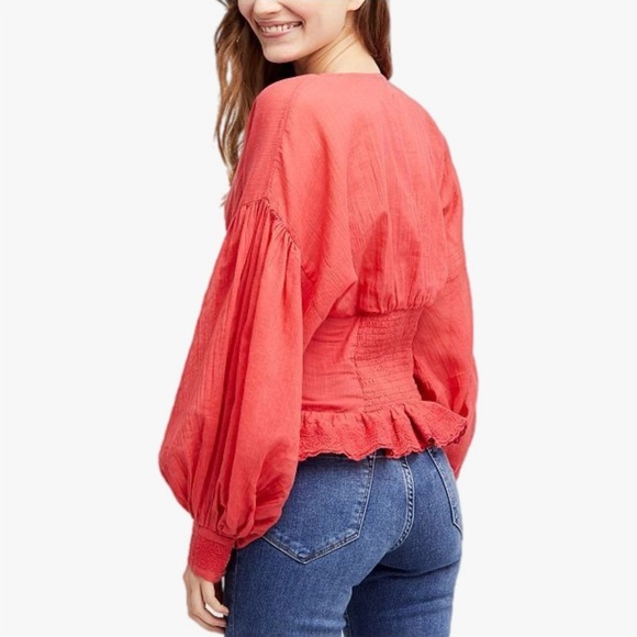 Free People True Color Boho Hippie Crochet Knit Peasant Top Womens Size Medium - Picture 9 of 10